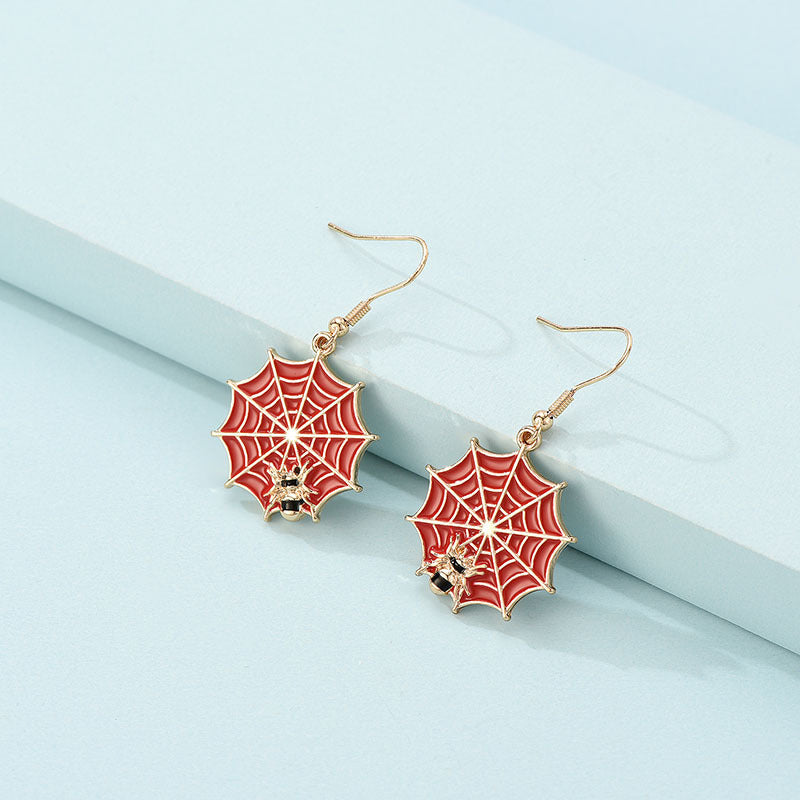 Spiderweb and Bee Earrings