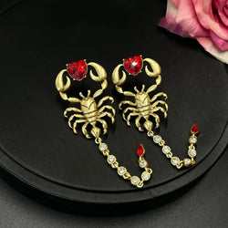 "Saffira" Rhinestone Scorpion Earrings width=100 