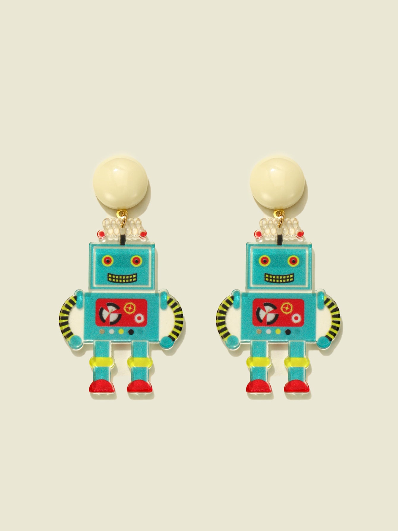 "Fairfield" Orange Sky Blue Earrings