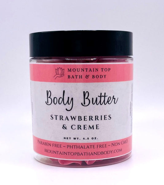 "Mountain Top"  "Strawberries and Creme" Moutain Top Body Butter