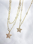 Gold Diamond Star Necklaces-0