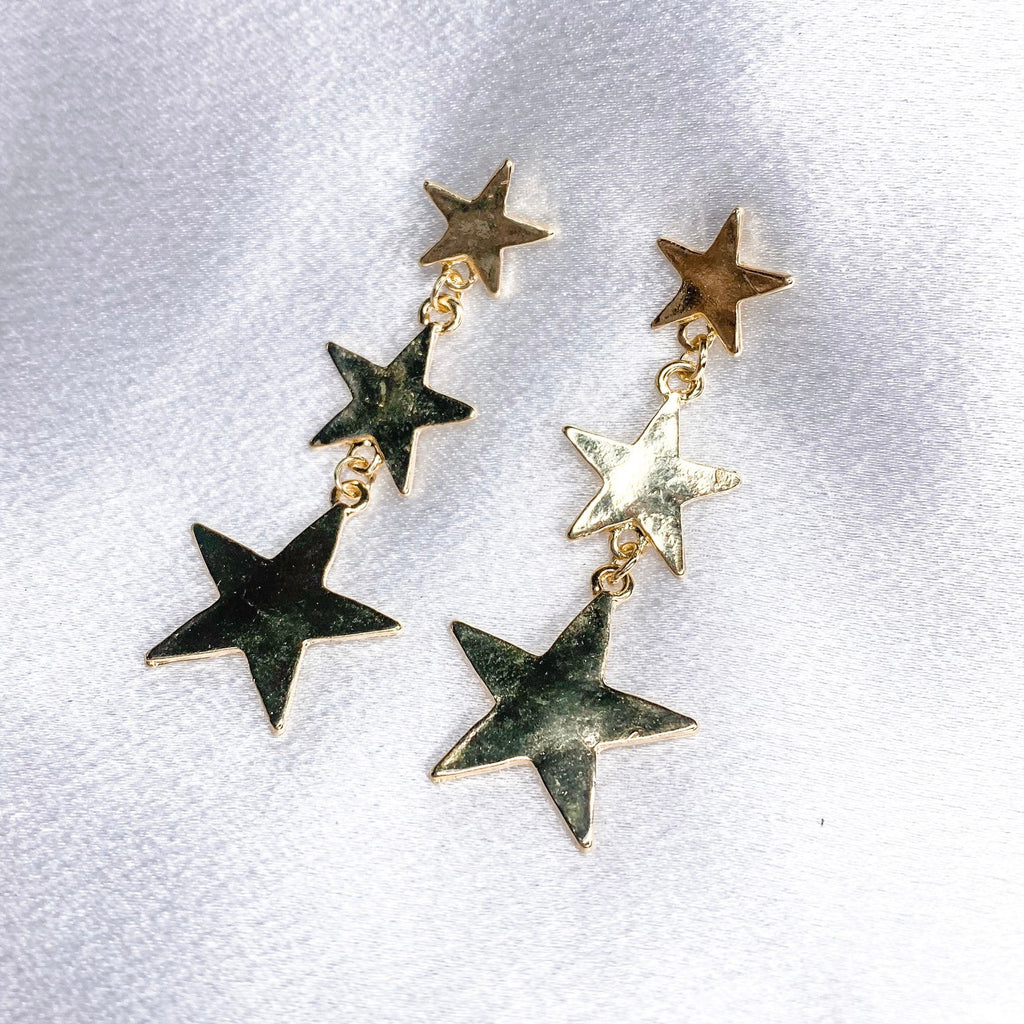 Star Drop Down Earrings-0