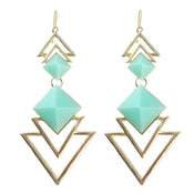 Trendy Jewellery Pink Blue Acrylic Triangle Geometric Earrings Wholesale Price-0 width=100 