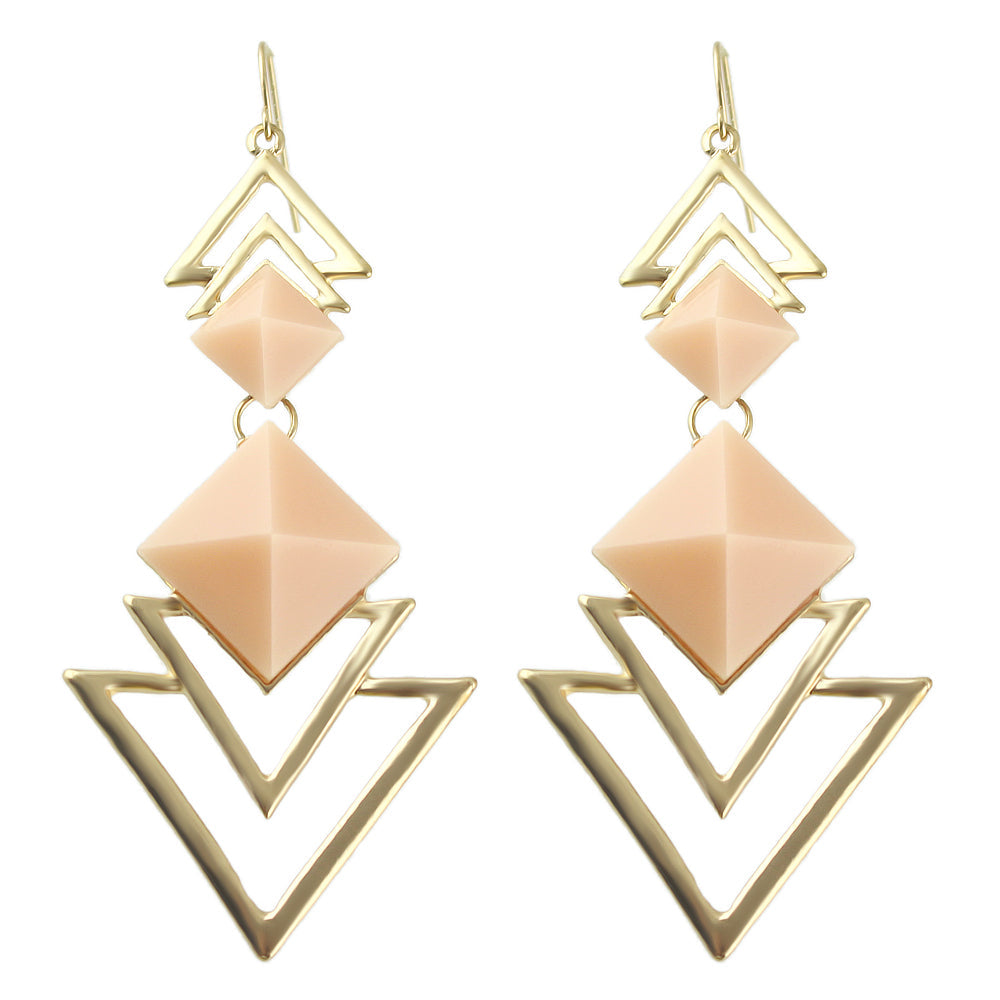Trendy Jewellery Pink Blue Acrylic Triangle Geometric Earrings Wholesale Price-3