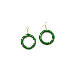 Forest Heavy Carve Drop Hoop Earrings by Splendette-0 width=100 