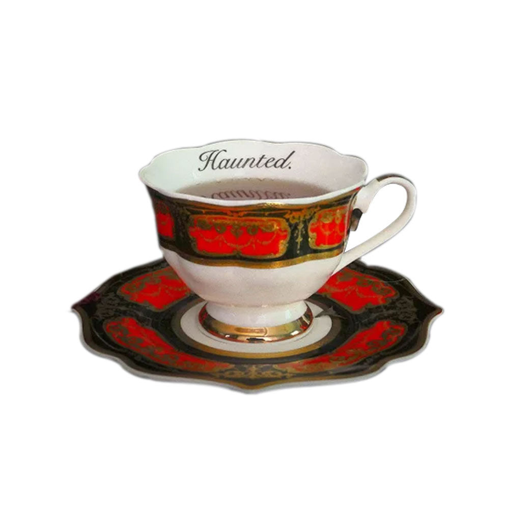 Halloween Haunted Insult Teacup and Saucer by Miss Havisham-0