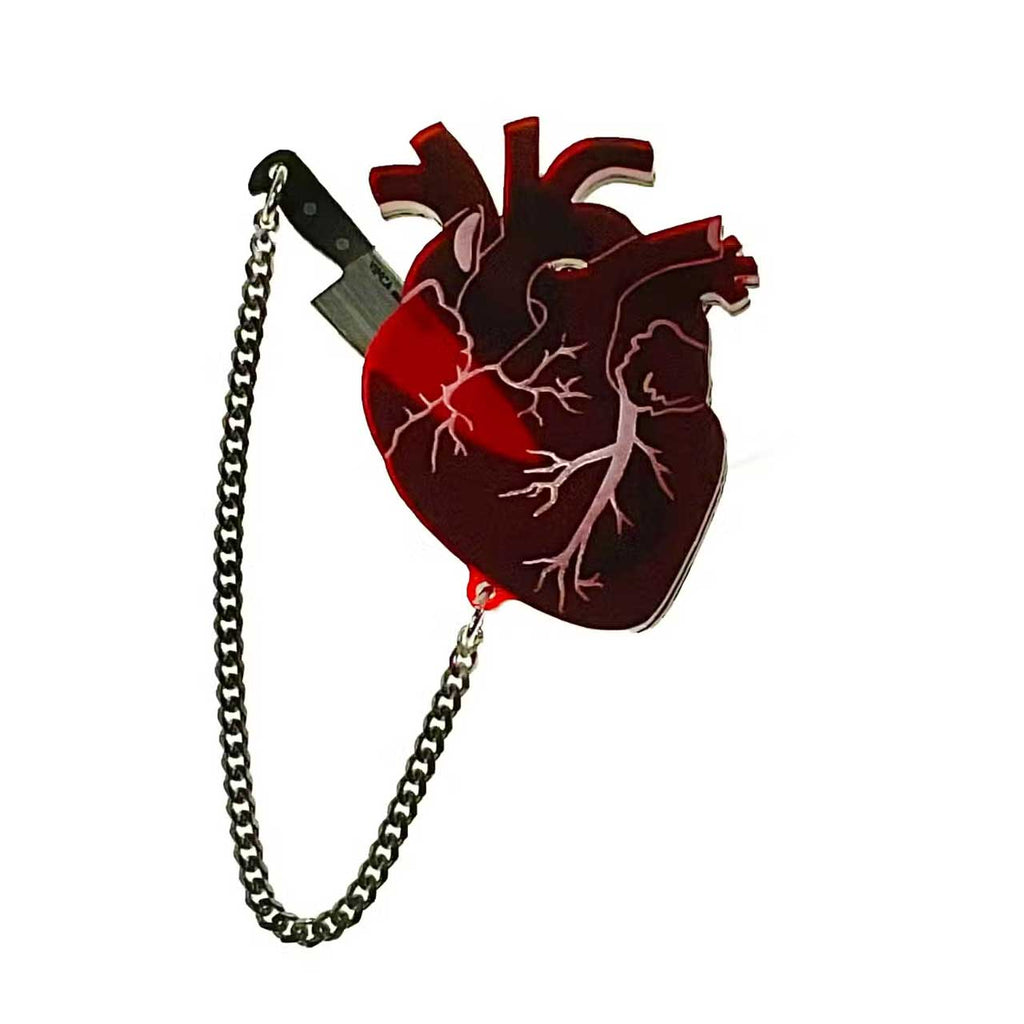 "Ravenna" Knife and Heart Brooch