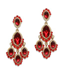 FACET GLASS AND CRYSTAL LINK DROP CHANDELIER EARRING-0