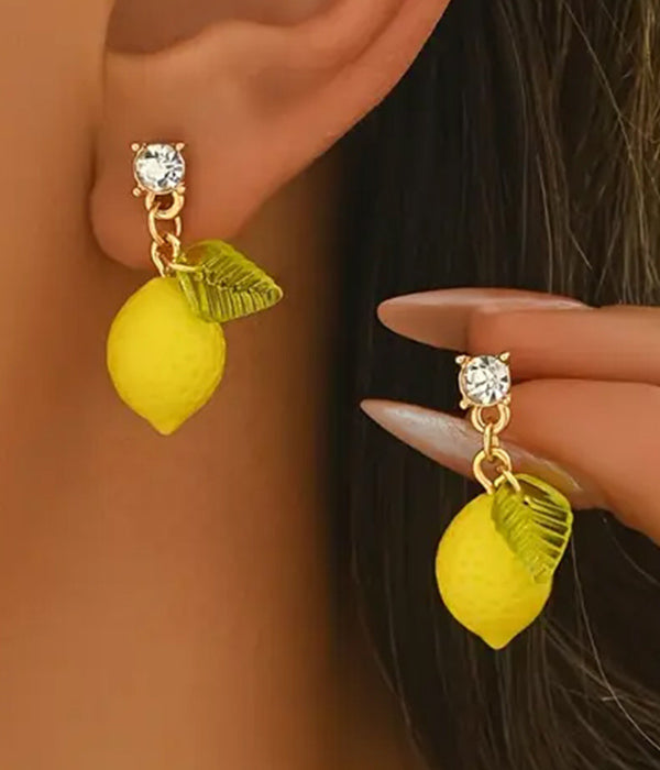 ACRYLIC LEMON EARRING-0