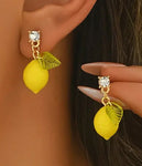 ACRYLIC LEMON EARRING-0