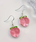 3D ACRYLIC PEACH EARRING-0
