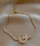 STAR AND MOON PULL TIE CHAIN BRACELET-0
