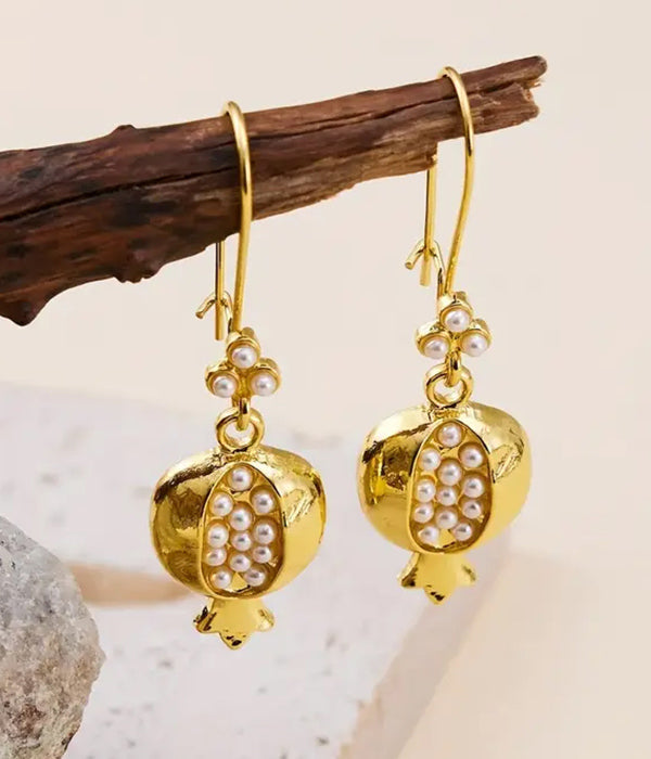 POMEGRANATE PEARL EARRING-0