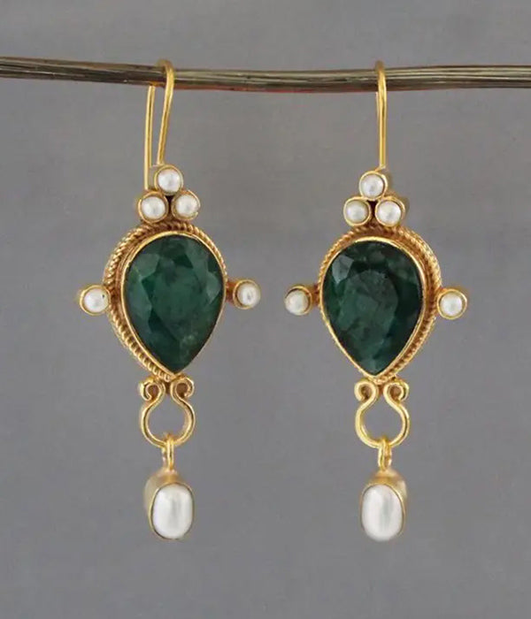 VINTAGE FACET TEARDROP EARRING-0