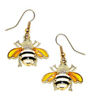 GARDEN THEME EPOXY BEE EARRING-0