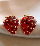 STRAWBERRY ACRYLIC EARRING-0