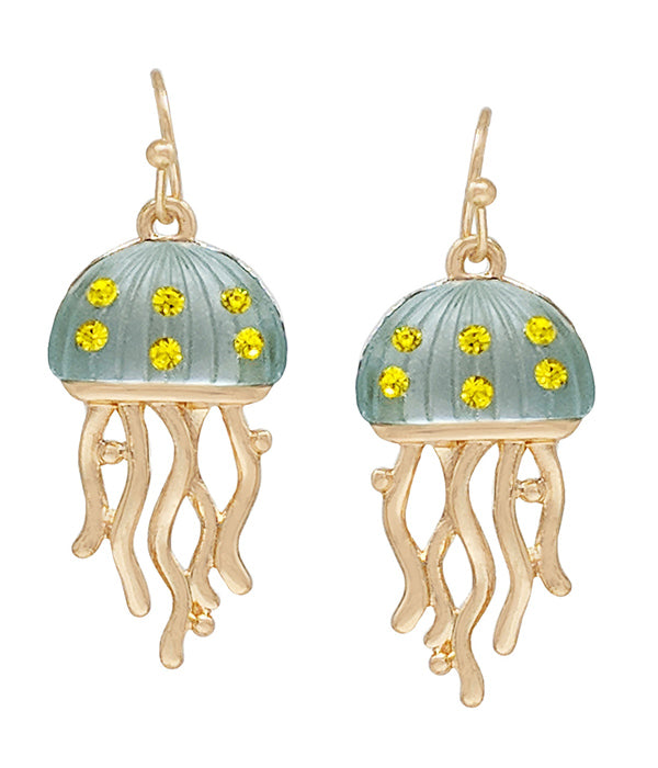 SEALIFE THEME ACRYLIC BEAD EARRING - JELLYFISH-0