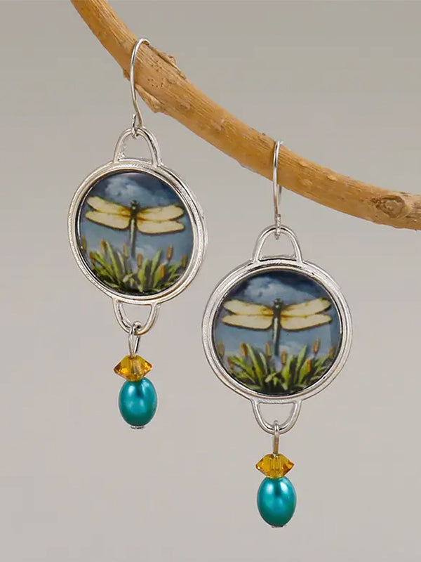 RETRO DRAGONFLY EARRING-0