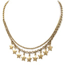 DOUBLE LAYER MULTI STAR DANGLE NECKLACE-0