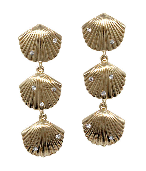 MULTI SHELL LINK DROP EARRING-0