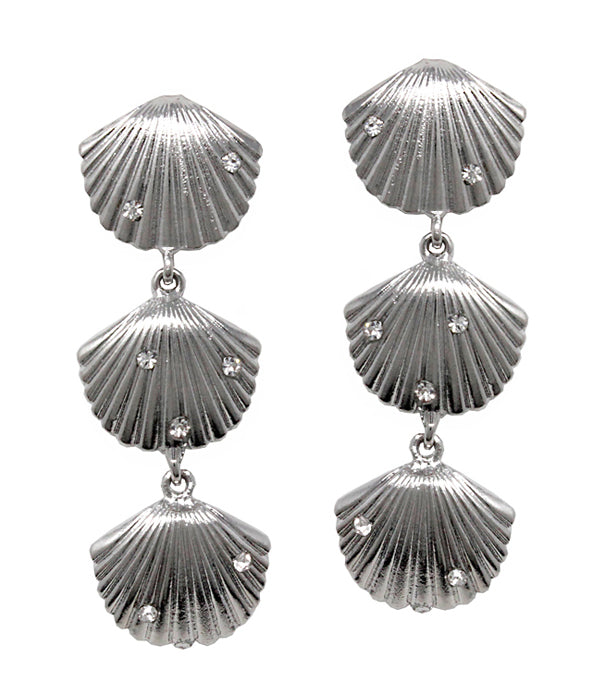 MULTI SHELL LINK DROP EARRING-0