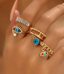 EVIL EYE THEME 4 PIECE RING SET-0