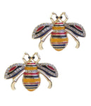 CRYSTAL AND EPOXY BEE EARRING-0