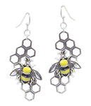 GARDEN THEME EPOXY BUMBLE BEE EARRING-0
