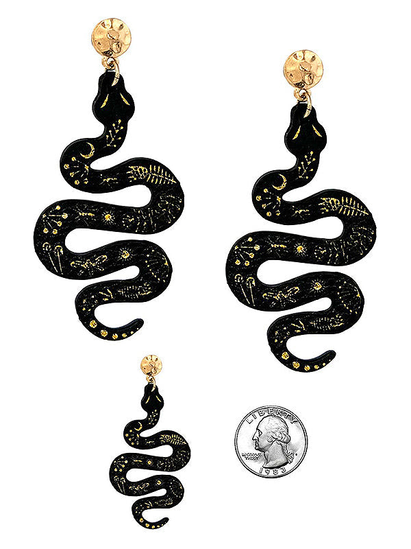 BOHO STYLE LEATHERETTE SNAKE EARRING-0