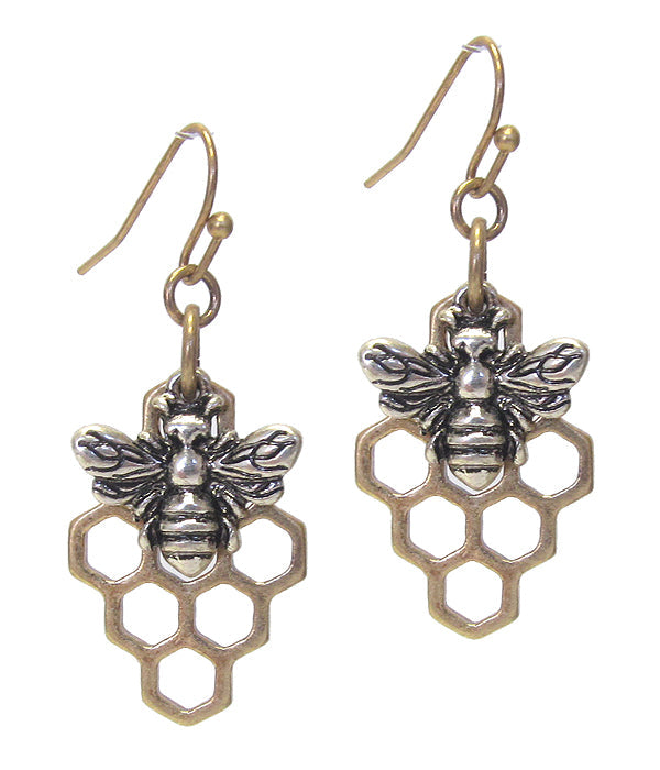 BEE AND HIVE EARRING-0
