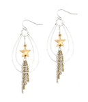 WIRE METAL TEARDROP AND STAR EARRING-0