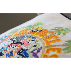 Los Angeles Hand-Embroidered Pillow-2