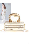 Metallic Top Handle Acrylic Box Clutch Bag-0