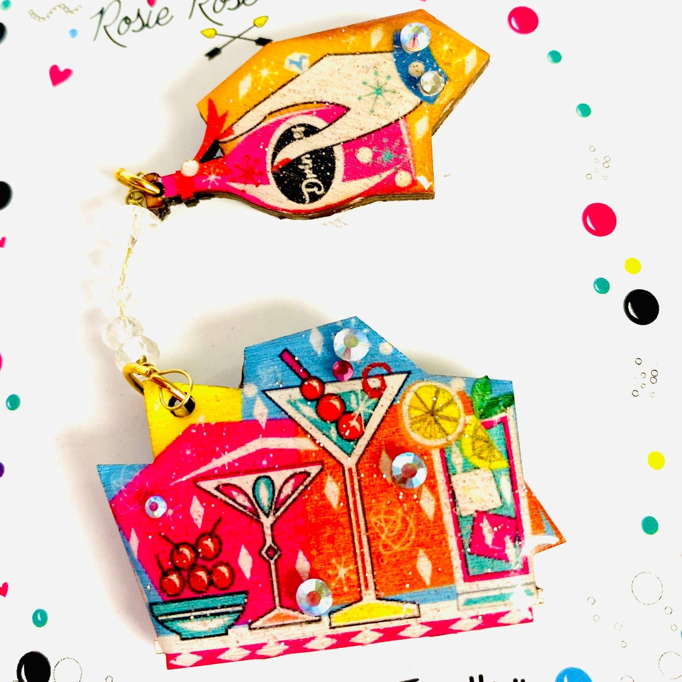 Mid-Century Cocktail Brooch Set of 2 by Rosie Rose Parker-0