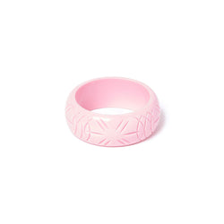 Midi Baby Pink Heavy Carve Bangle by Splendette-2 width=100 