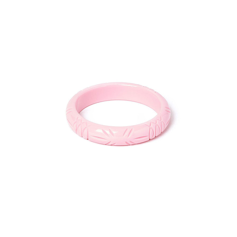 Midi Baby Pink Heavy Carve Bangle by Splendette-0