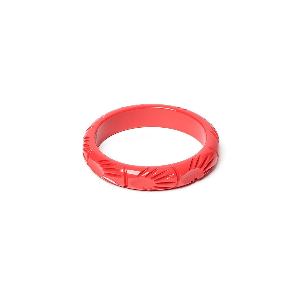 Midi Hibiscus Heavy Carve Bangle by Splendette-0