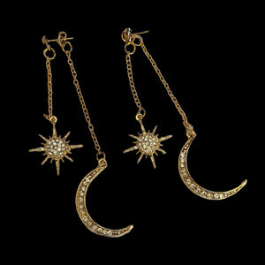 "Pandia" Star and Moon Earrings