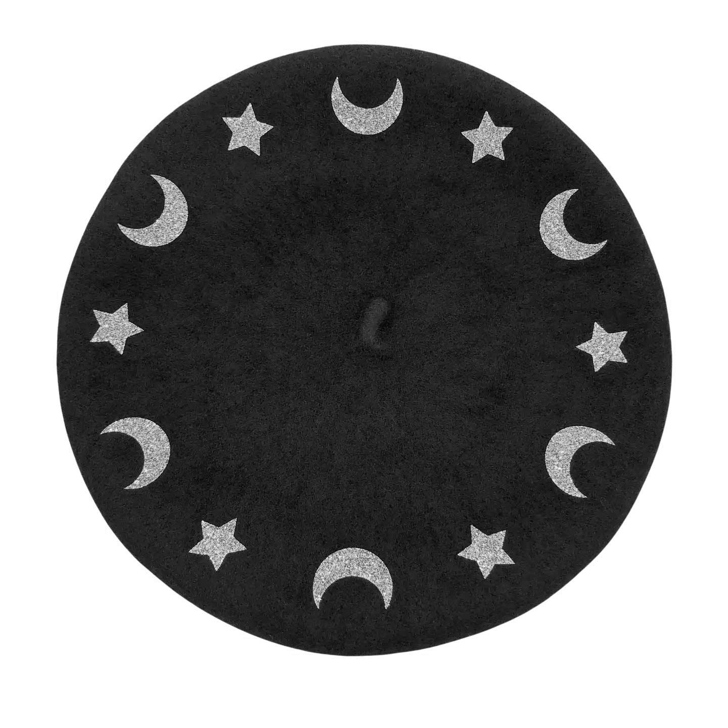 "Lita" Moon and Stars Cosmic Beret