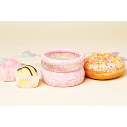 Narrow Baby Pink Heavy Carve Bangle by Splendette-2 width=100 