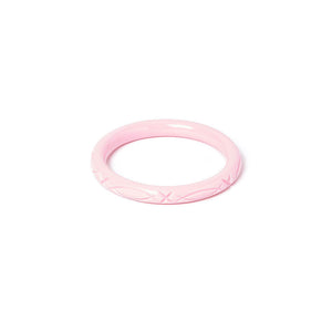 Narrow Baby Pink Heavy Carve Bangle by Splendette-0