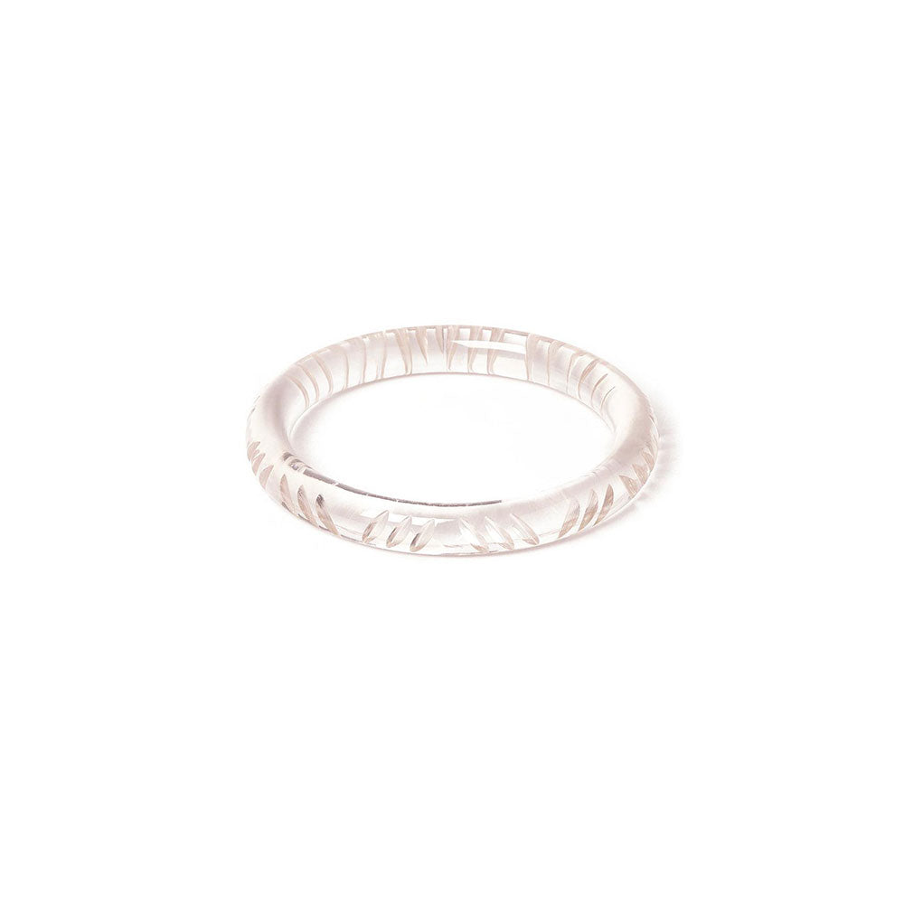 Narrow Crystal Heavy Carve Bangle by Splendette-0