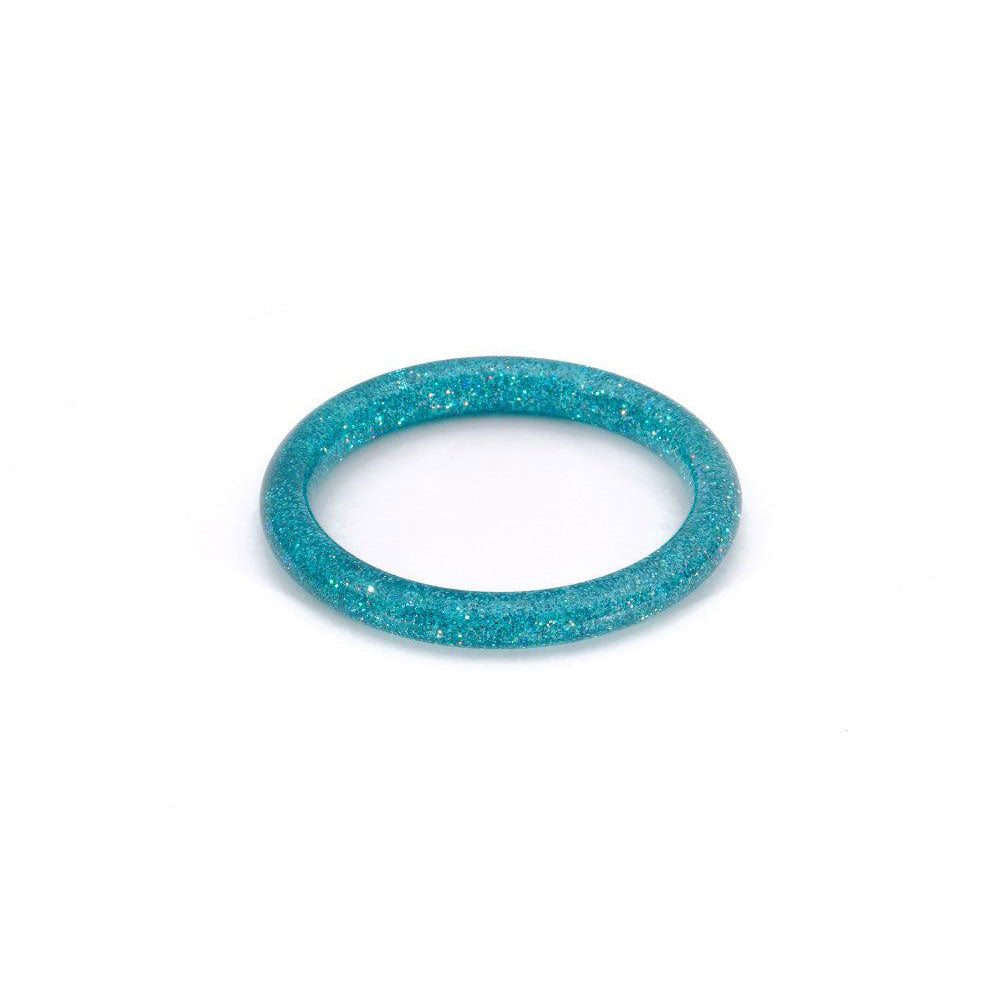 Narrow Teal Glitter Bangle by Splendette-0
