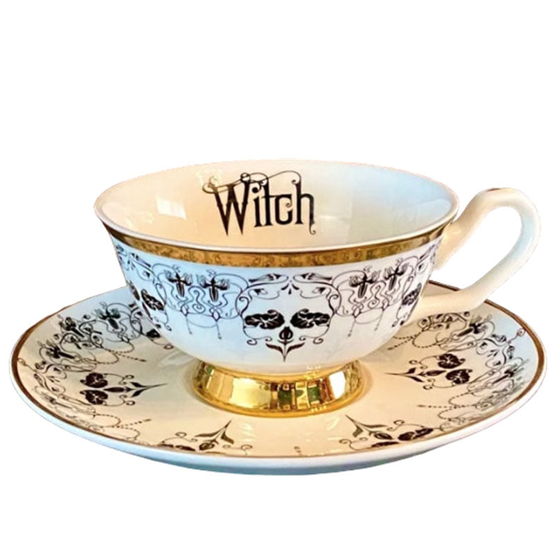 Nouveau Witch Insult Teacup and Saucer by Miss Havisham-0