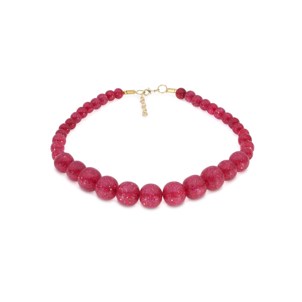 Peony Glitter Bead Necklace by Splendette-0