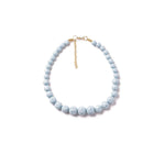 Powder Blue Heavy Carve Bead Necklace by Splendette-0