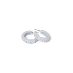 Powder Blue Heavy Carve Hoop Earrings by Splendette-0