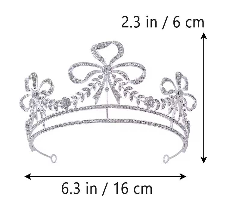 "Anna" Ribbon Bow Rhinestone Crown