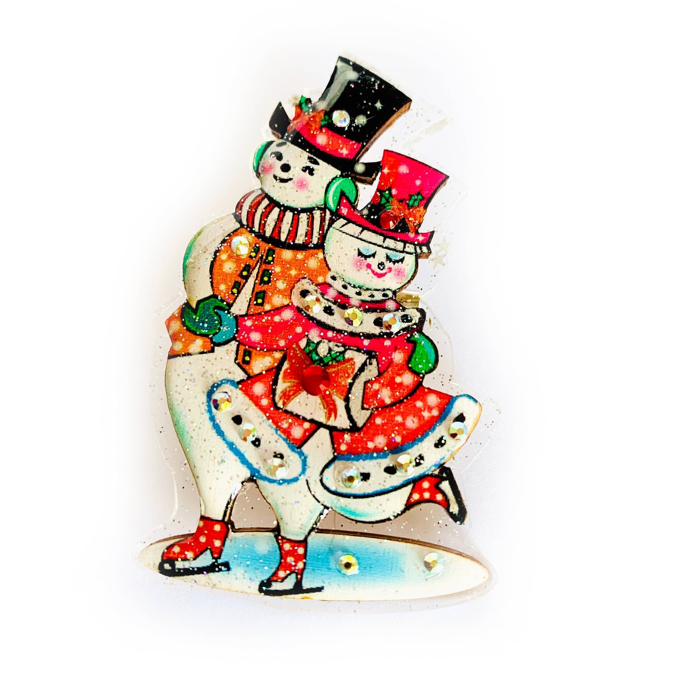 Retro Dancing Snowman Brooch by Rosie Rose Parker-0