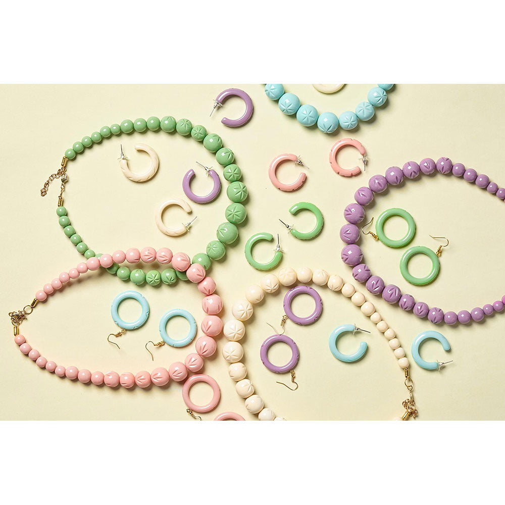 Shell Heavy Carve Bead Necklace by Splendette-2